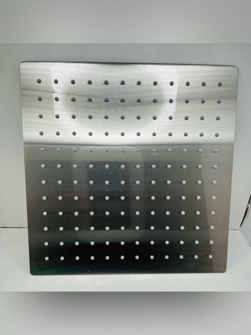 Stainless Steel Square Rain Showerhead - Brushed Silver